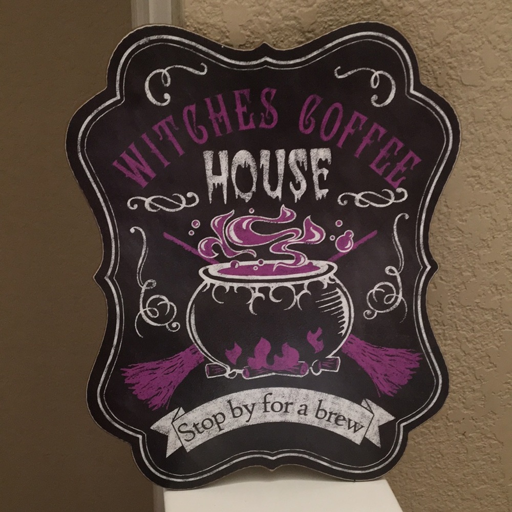 Halloween witches brew coffee sign